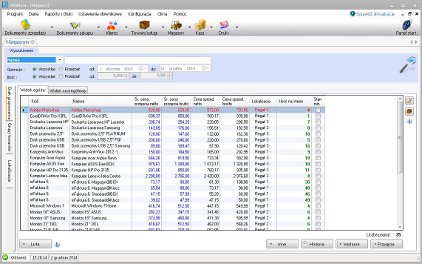 Program do fakturowania + Magazyn - Widok magazynu