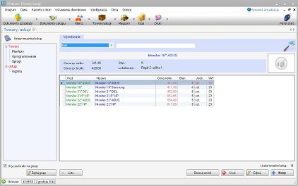 Program do fakturowania + Magazyn - Baza towarów i usług